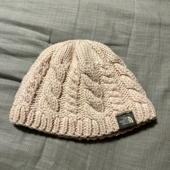 The North Face Ivory Cable Knit Wool Beanie Hat One Size Unisex - Picture 6 of 8